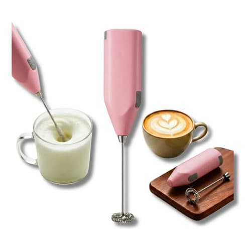 Mixer Inox Turbo Power Portátil Misturador Batedor Elétrico Rosa Aa