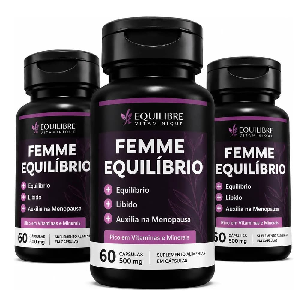 3 Femme Equilíbrio 500mg Vitaminas Minerais P/ Mulher