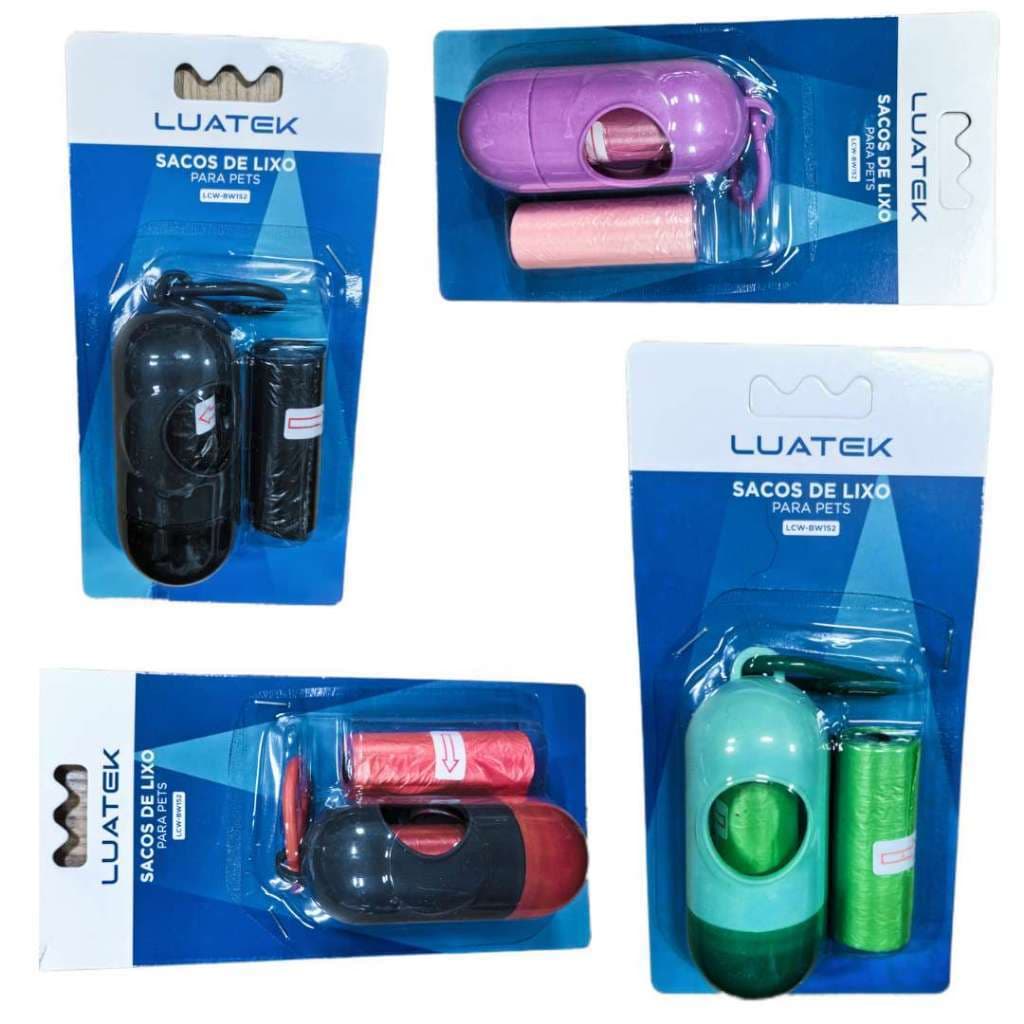 Kit Cata Caca coco Porta Saquinho Pet Coletor De Fezes 2 Refil Saco Higienico Para Cães E Gatos