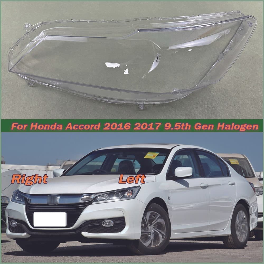 Farol Transparente Abajur Plexiglass Substituir Lente Original Para Honda Accord 2016 2017 9.5th Gen Halogênio Capa