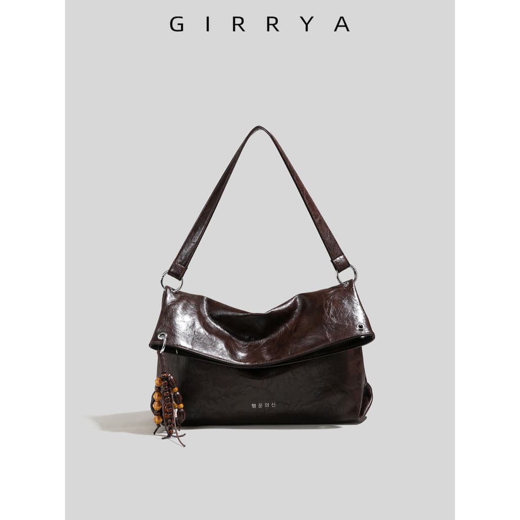 GIRRYA Retro simples Casual sacola feminina 2026 novo estilo grande capacidade hobo saco Crossbody ombro Commuter saco
