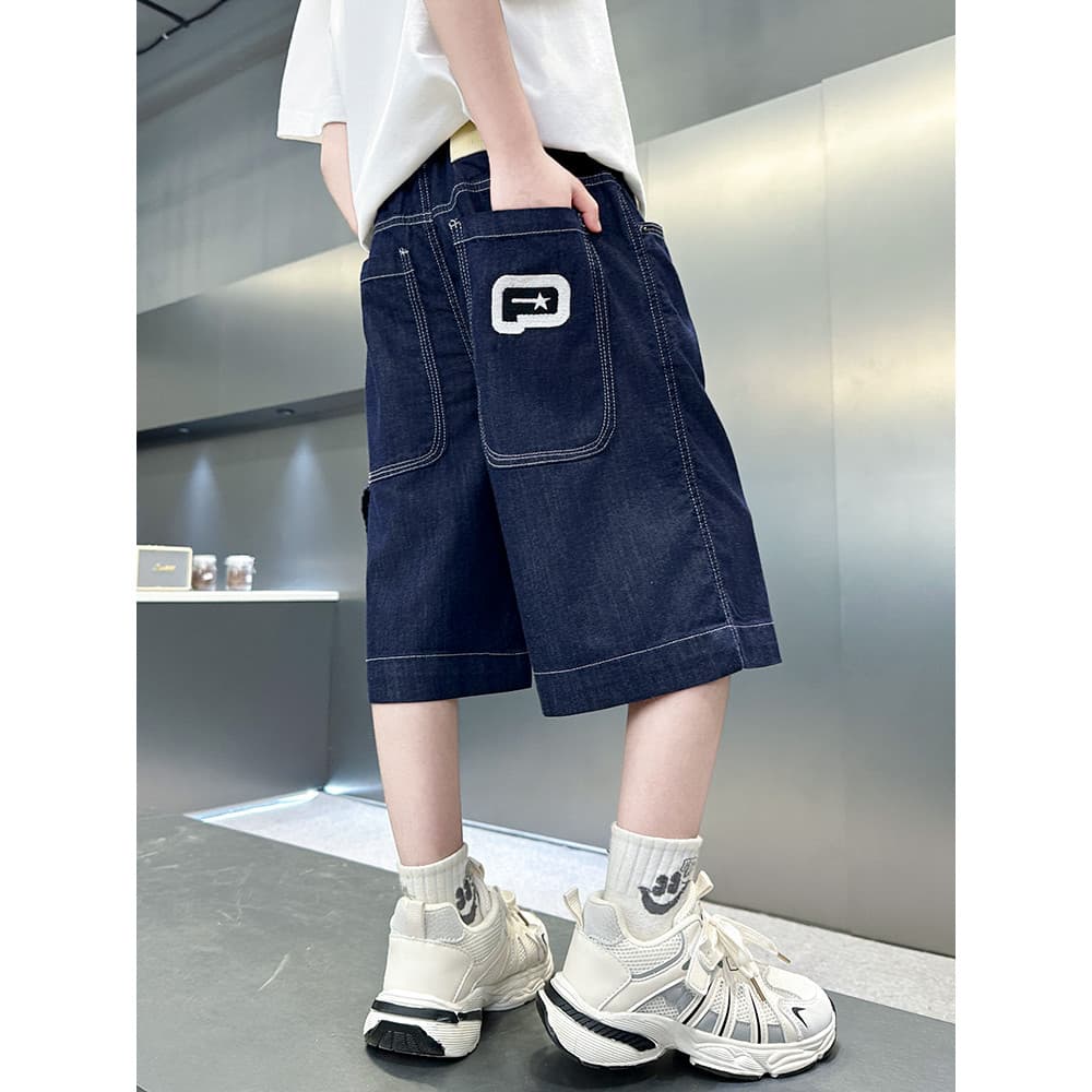 Crianças roupas infantis Shorts jeans masculinos 2026 novo Casual bonito azul verão versão coreana meninos na moda legal