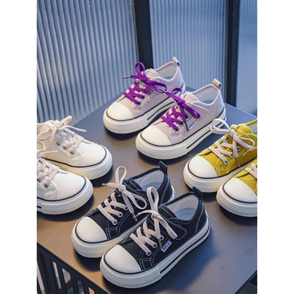 Crianças sapatos de lona primavera outono novo estilo meninos tênis cor doce sola macia meninas sapatos manga cabeça beb