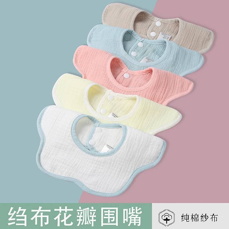 Babador Pétala Crepe Bebê 360°Babador giratório de gaze de seis camadas, toalha de Saliva para bebê