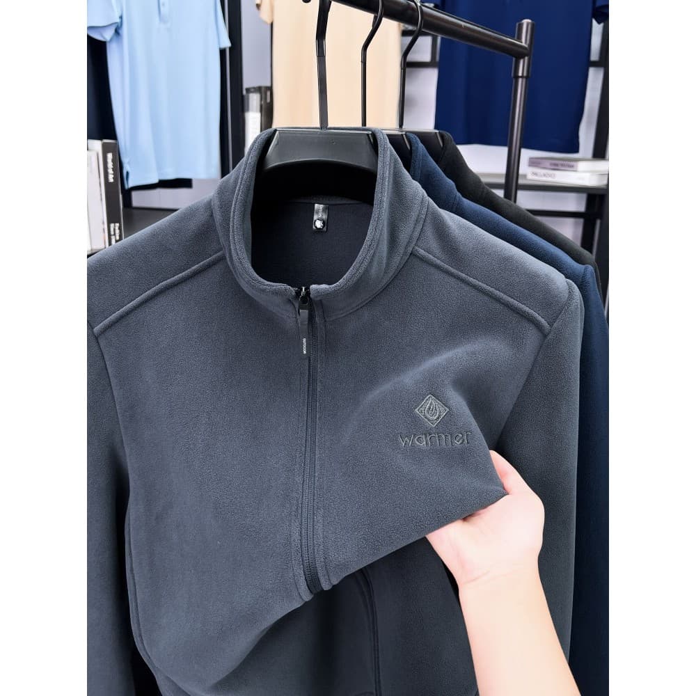 Jaqueta de lã de lã austríaca masculina de meia-idade outono inverno moletom de lã Cardigan jaqueta pai inverno engrossa