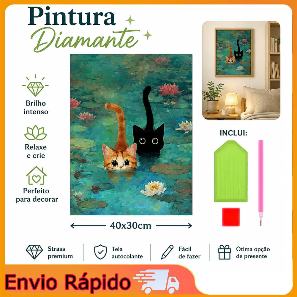 40x30cm gato diy conjunto de pintura diamante 5d pintura diamante