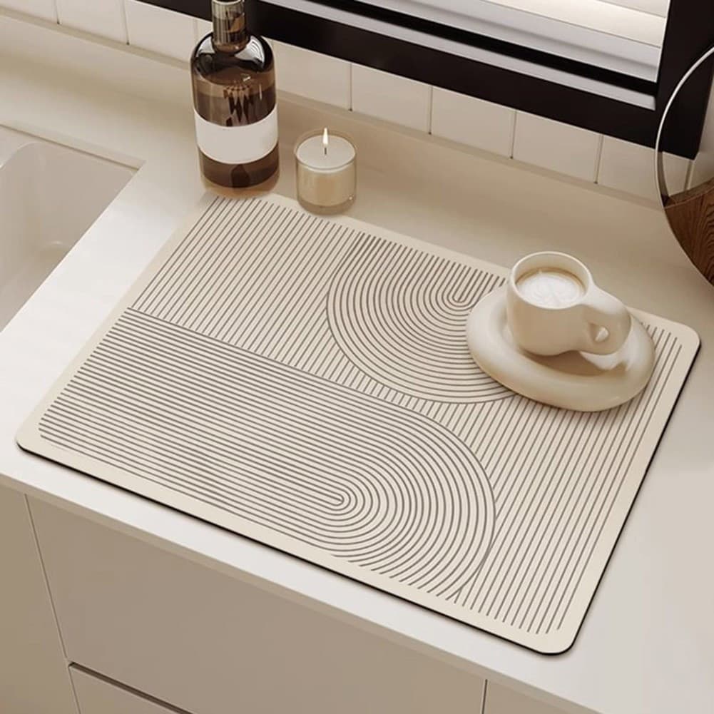 Almofada De Drenagem Moderna Tapete De Cozinha Diatomita Escorredor De Pratos Café Absorvente