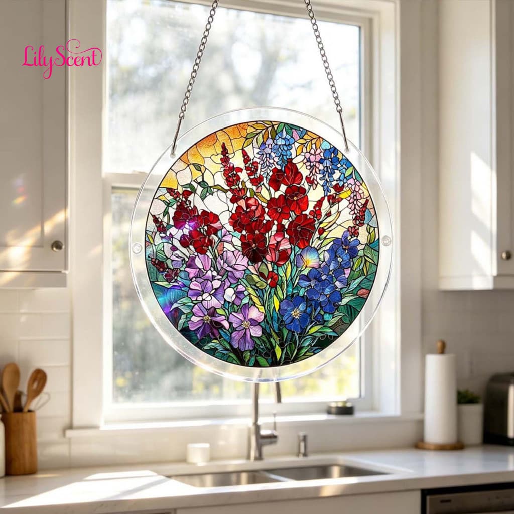 Acrylic Window Decor Puzzle Diy Jigsaw Sun Catcher Stained Glass Hanging Ornament Home Garden Perfect Gift for Women Mom