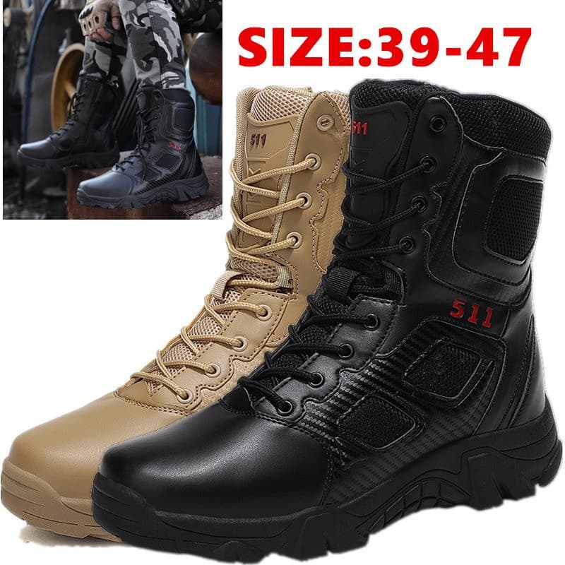 Botas De Combate , Solas Leves , Tamanhos Grandes 39-47 , Adequadas Para Caminhadas Ao Ar Livre . Estilo Tático Do Deser