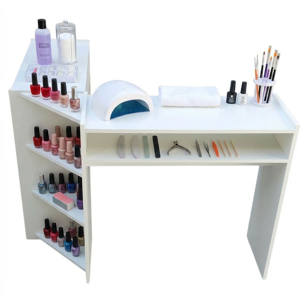Mesa Manicure Formato L  MDF Salão de Beleza Nail Designer