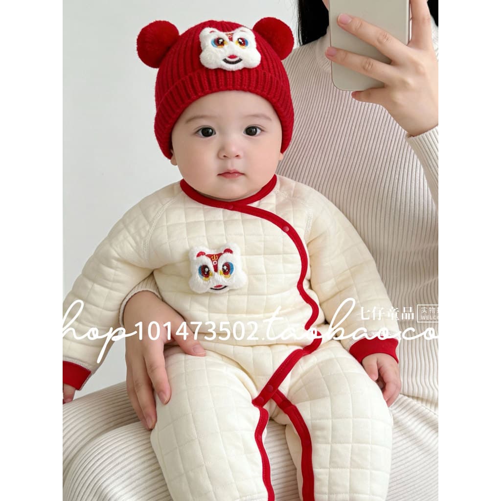 Bebê recém-nascido outono inverno quente macacão bebê recém-nascido ar algodão macacão roupas de fundo pijamas casa maca