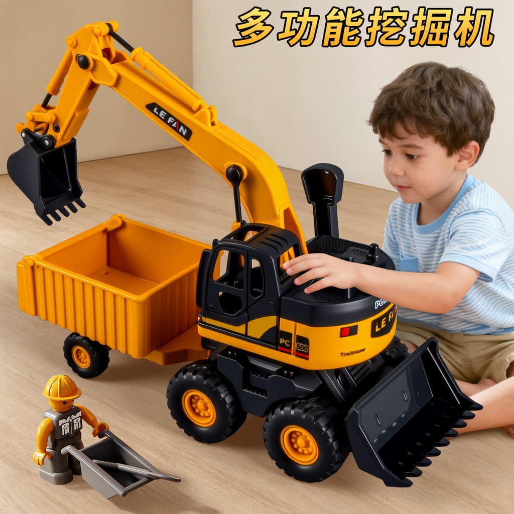 Grande escavadeira carro de brinquedo menino escavadeira caminhão basculante transporte engenharia veículo guindaste das