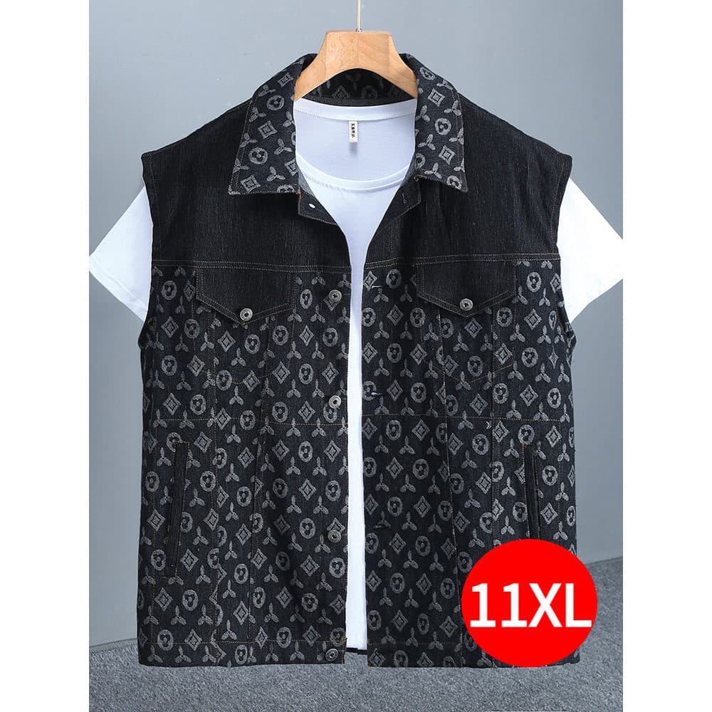 Colete masculino primavera outono plus Size Denim colete na moda único na moda bonito mais gordura mais grande colete se