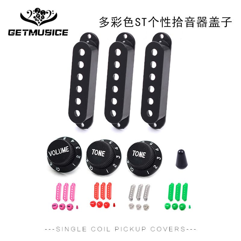 Capa de captador aberta personalizada para guitarra ST colorida, com botão de controle 2T1V e tampa de interruptor, capa