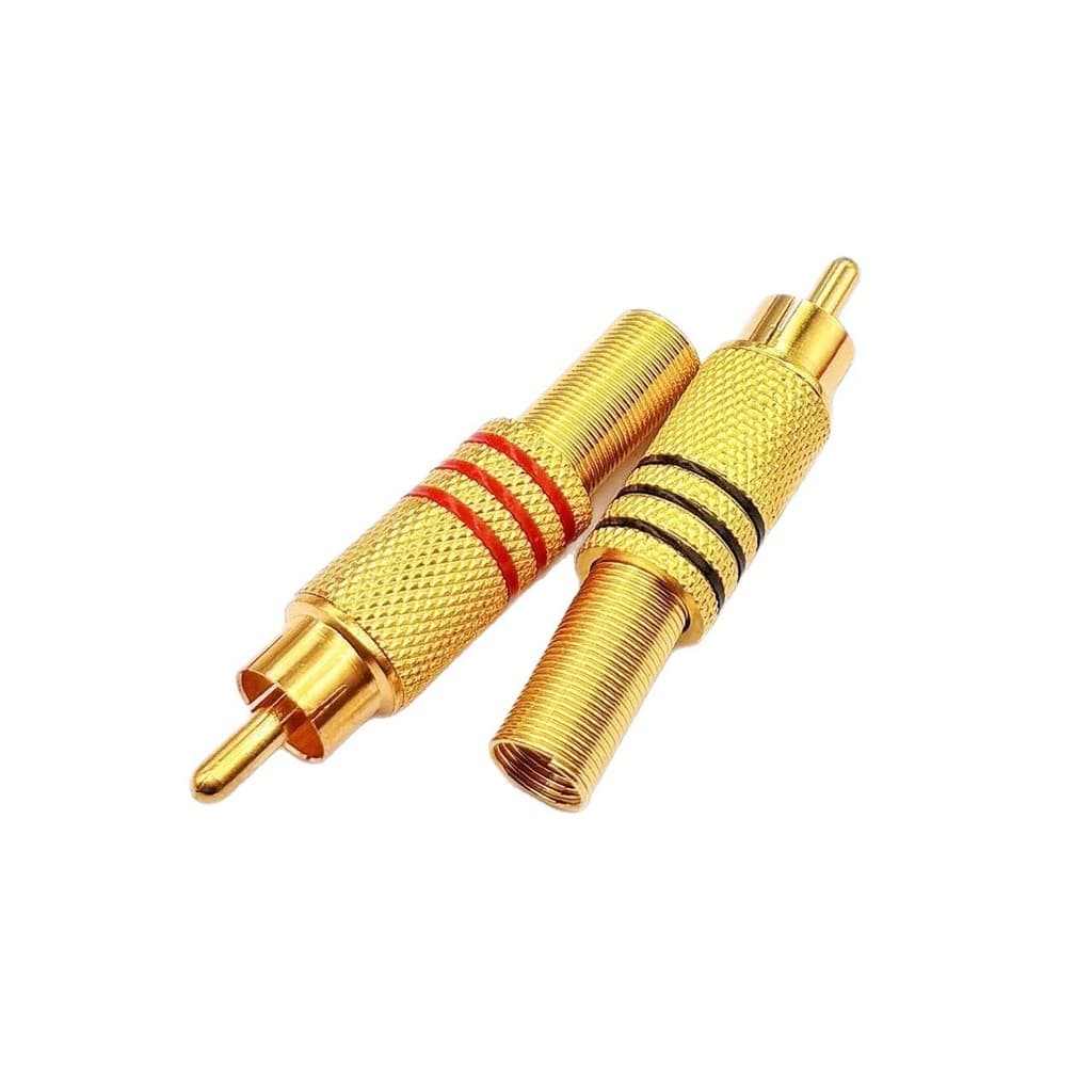 Conector RCA de áudio e vídeo banhado a ouro, sem solda, para sinal AV, conector macho de áudio para soldagem de fios e