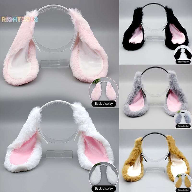 Rightrous Bonito Orelhas De Coelho De Pelúcia Cabelo Hoop Headwear Cosplay Traje Acessórios Para O Adultos Festa Novo
