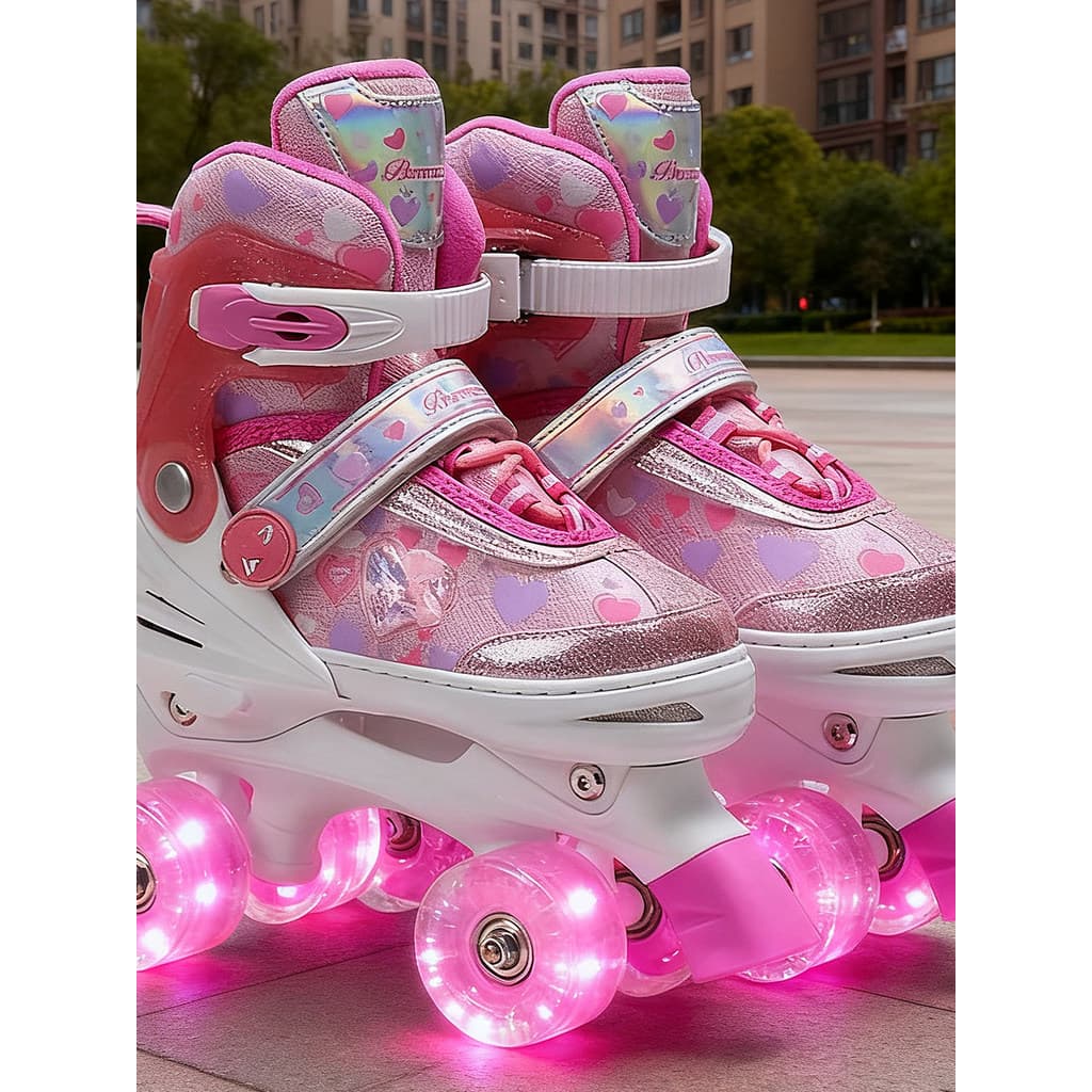 [Premium] Patins de Rodas Duplas para Crianças, Homens, Mulheres e Adultos, Patins de Quatro Rodas Duplas, Rodas Ajustáv