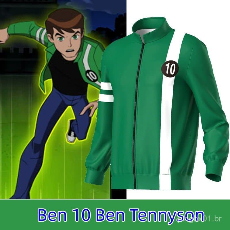 ANICOS Ben 10 Tennyson Jaqueta com Capuz para Cosplay para Uso Diário AONM