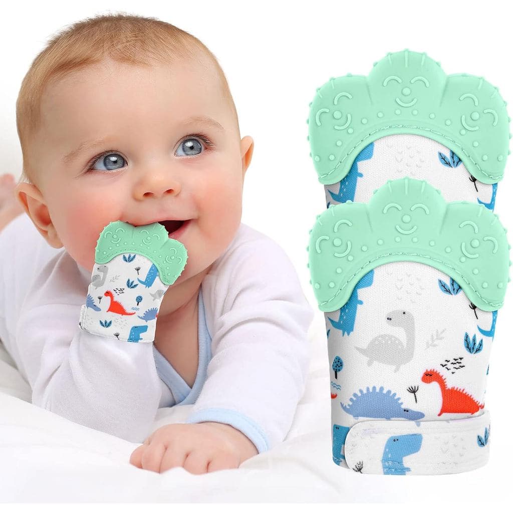 Conjunto de Mordedores para Bebês Vicloon, 2 Luvas de Silicone para Mordedor, Inclui 2 Luvas de Silicone para Mordedor,