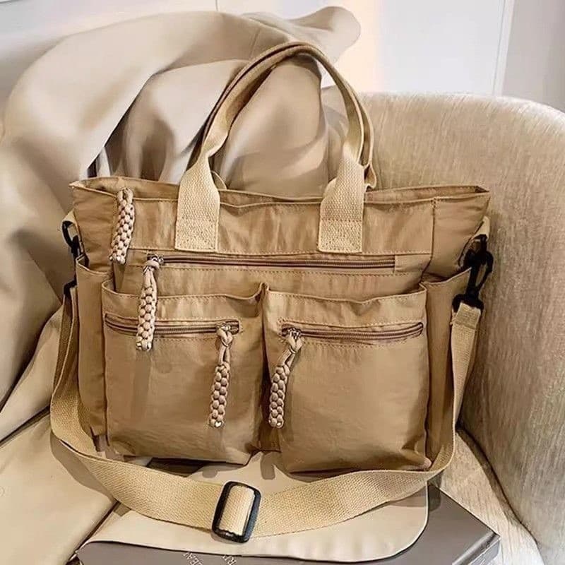 Casual grande capacidade sacola feminina outono inverno novo estilo versão coreana moda náilon pano sacola ombro