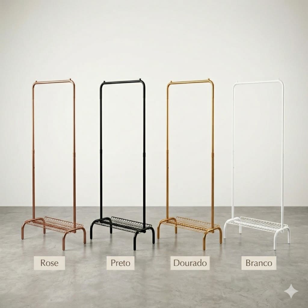Arara Desfile  Dobravel 80cm Com Sapateira - Cabideiro Organizador Para  Lojas