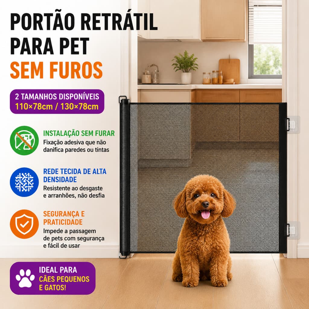 Não ocupa espaço Cerca para animais Retrátil Pet tela portão Cerca de proteção Cerca para bebês Isolar um animal