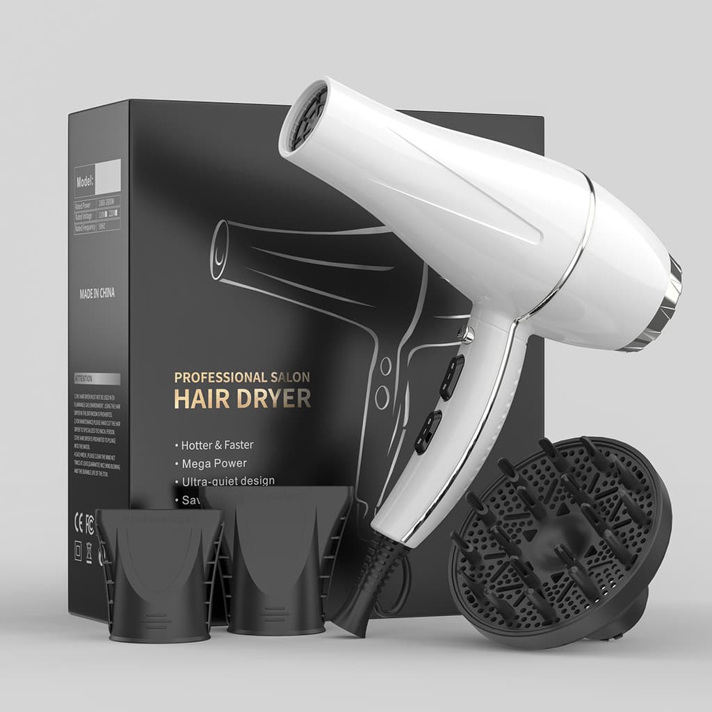 Secador de cabelo padrão americano 110V, alta potência, íon negativo, China, Taiwan, estados unidos, barbeiro doméstico