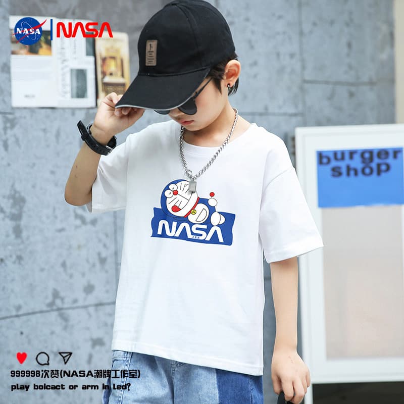 GILE puro algodão meninos camiseta de manga curta crianças solto camisa de fundo topo solto roupas de verão médio grande