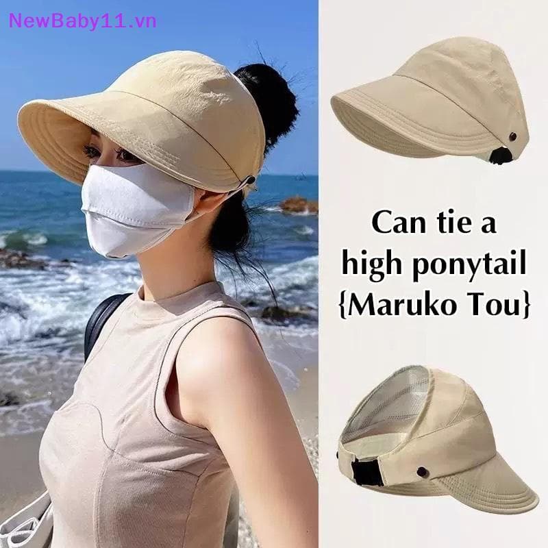 NewBaby Qui Dry Hat Verão Vazio Cap Atualização Feminina Pode Pendurar Máscara Viseira Ao Ar Livre Fino VN