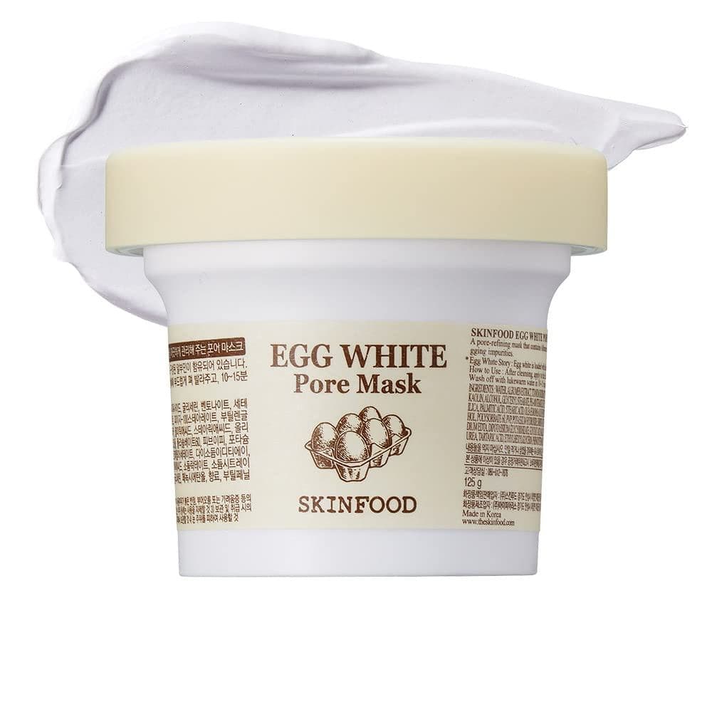 [SKINFOOD] Máscara de Poros com Clara de Ovo 120g (4.23 Fl Oz), Máscara de Argila Esfoliante e Redutora de Poros, Esfoli