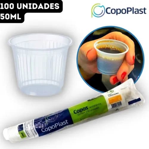 Copo Descartável  50 ml Transparente 100 unidades