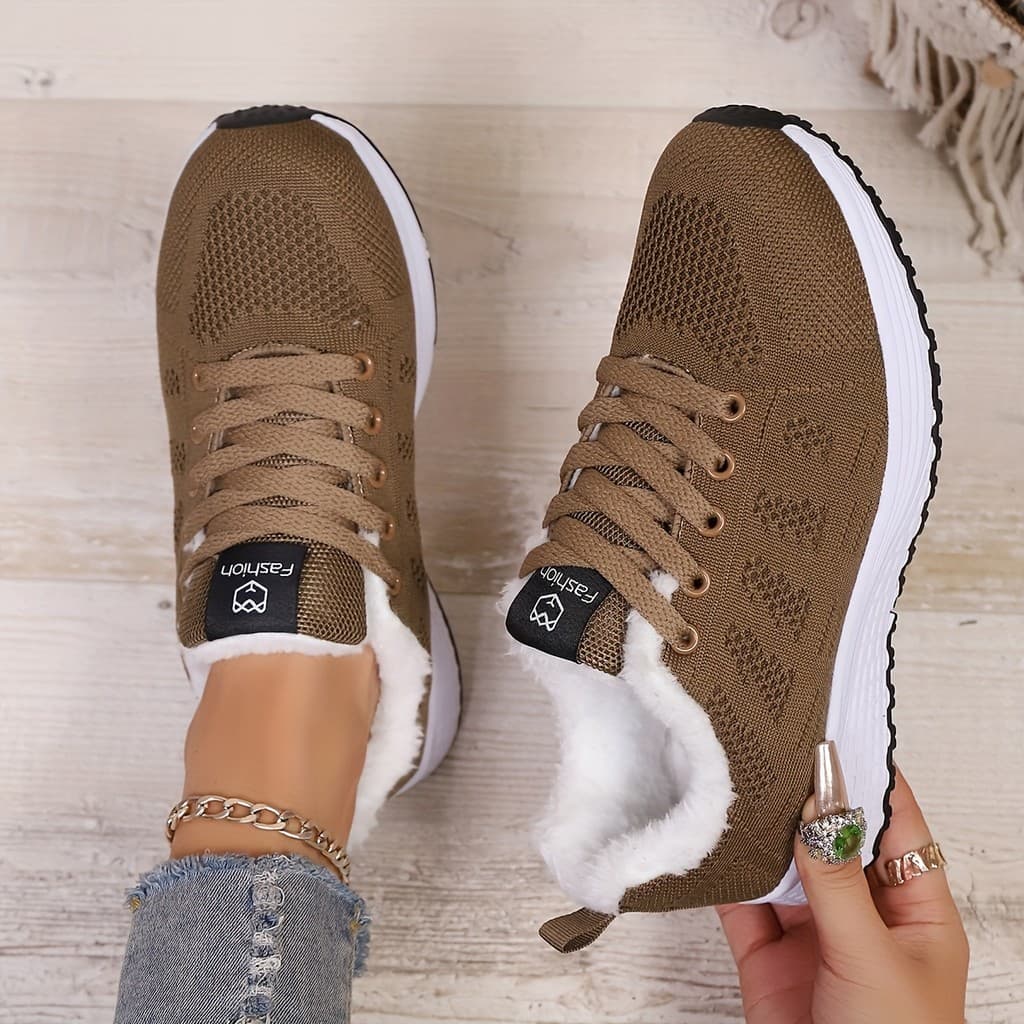 Calçados de Esporte de Inverno para Mulheres, Quentes e Reforçados, Calçados Atléticos Casuais Respiráveis, Sapatos Esti