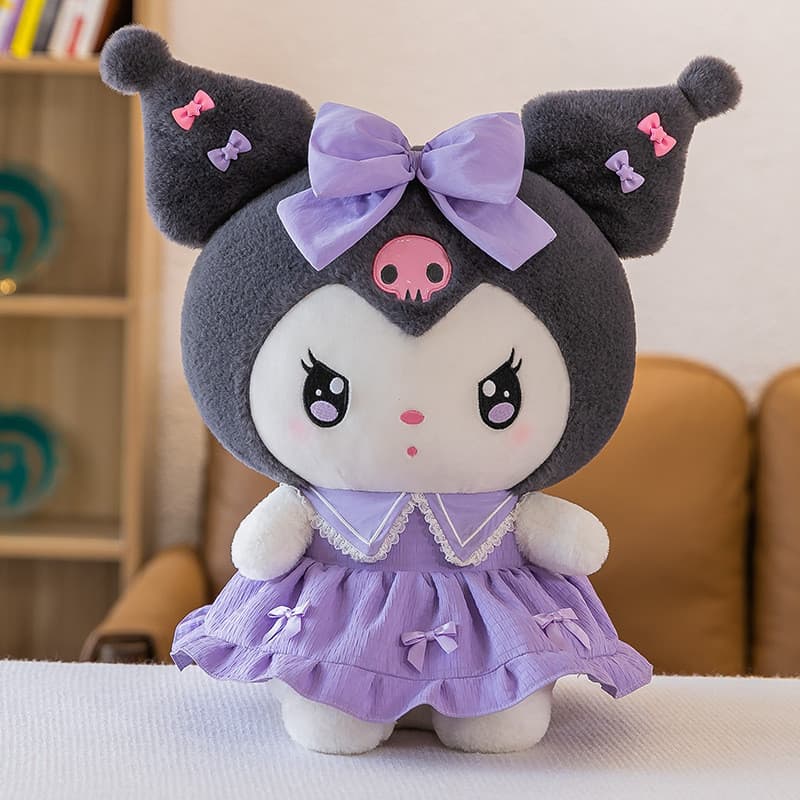 Novo brinquedo de pelúcia Sanrio, lindo vestido de princesa Lolita, brinquedo Kuromi, almofada de 30~40 cm, brinquedo My