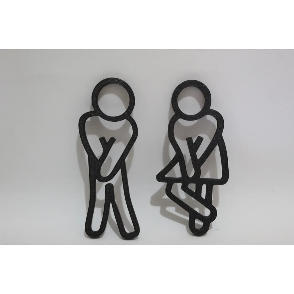 Placa  Adesiva Para Banheiro  Masculino/feminino 8x18cm