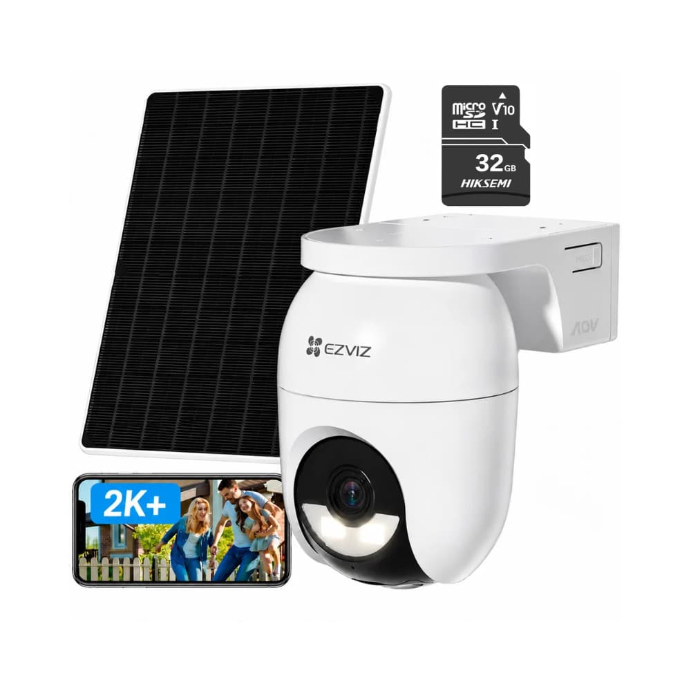 Kit Câmera Ezviz Cb8 Lite Wifi 2k + Painel 5W + Cartão 32gb