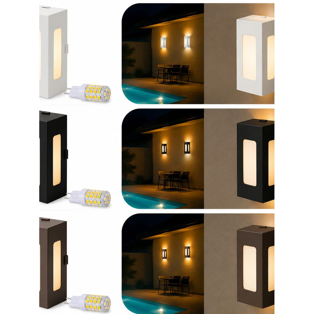 Luminária Arandela Triangular 110/220v Interno Externo Parede Muro Com Lâmpada G9 Inclusa Branca Preta Marrom
