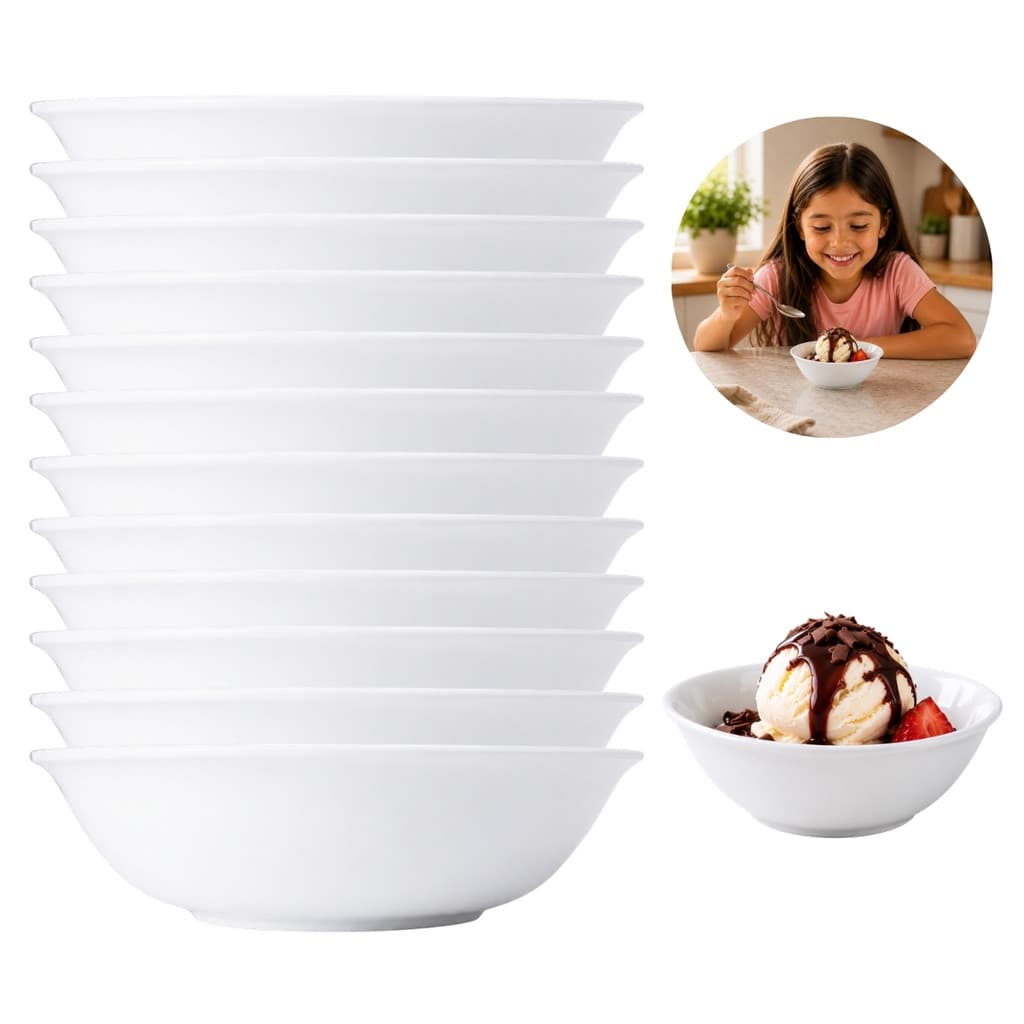 12 Tigelas Bowl Cumbuca Pote Redondo em Melamina 200ml