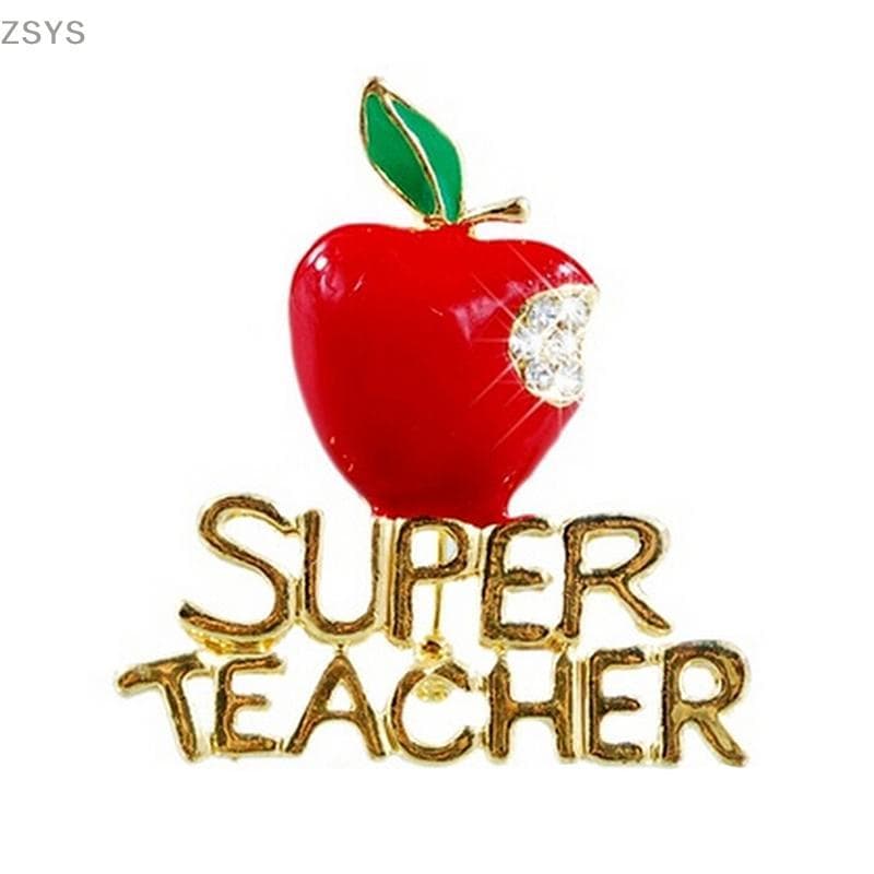 [ZSYS] Novo Presente De Natal Vermelho Super Professor Unissex Com Broche De Cristal Mostre Seu Amor DG
