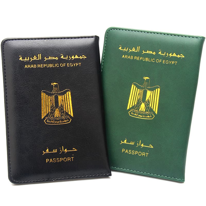 Porta-passaporte egípcio capa protetora viagem no exterior saco de armazenamento de livro de passaporte couro de alta qu