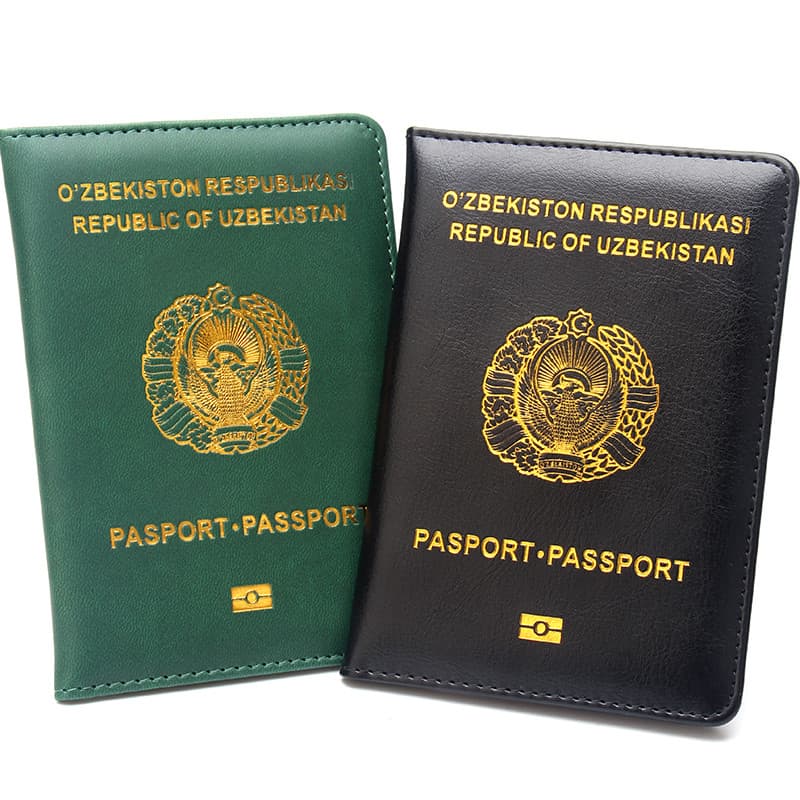 Uzbekistan porta-passaporte de couro portátil porta-bilhetes aéreos bolsa de armazenamento de viagem no exterior capa de