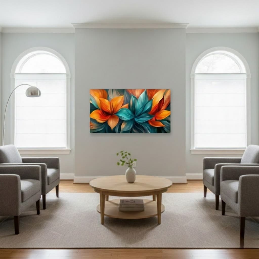 Quadro Decorativo Jardim Neon - Sem Moldura