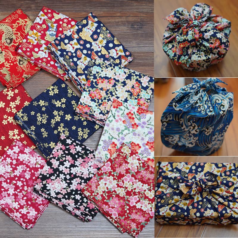[Kupa] Pano de embrulho de couro estilo japonês japonês, guardanapo de algodão, toalha de embrulho 60 * 60 cm