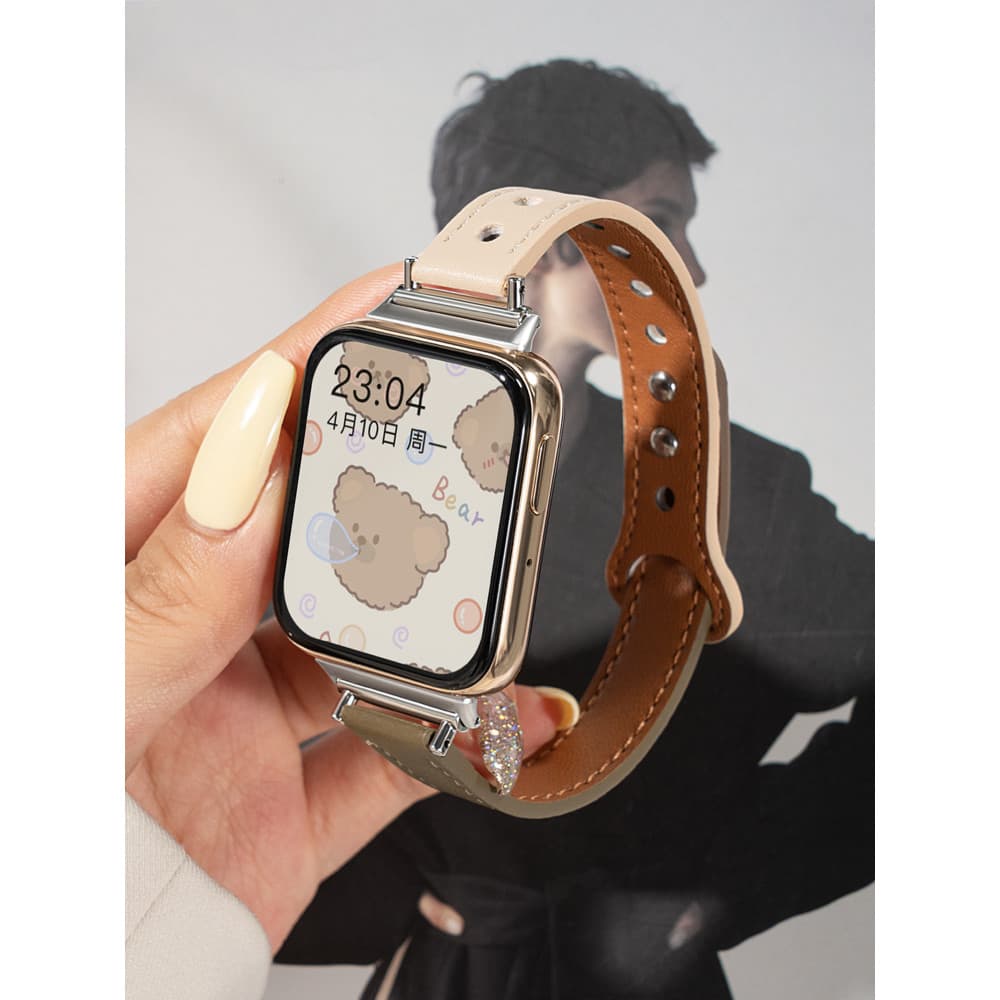 Yourstar Adequado para oppowatch3 Strap 4Pro relógio se Fivela Dupla 3Pro Relógio de couro genuíno Smart oppo Mulheres o