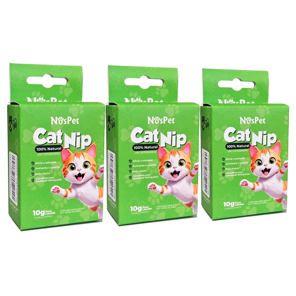 Catnip Erva do Gato Desidratada Nospet 100% natural 10Gr 3un
