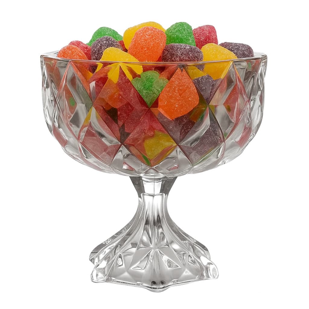 Centro De Mesa Vidro 15,5x13,5 Decoração Fruteira Baleiro C Pé Cristal
