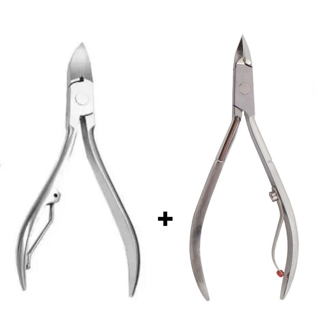 Alicate unha profissional 18mm 10cm + Alicate cutícula aço inoxidável mãos pés unhas grossas