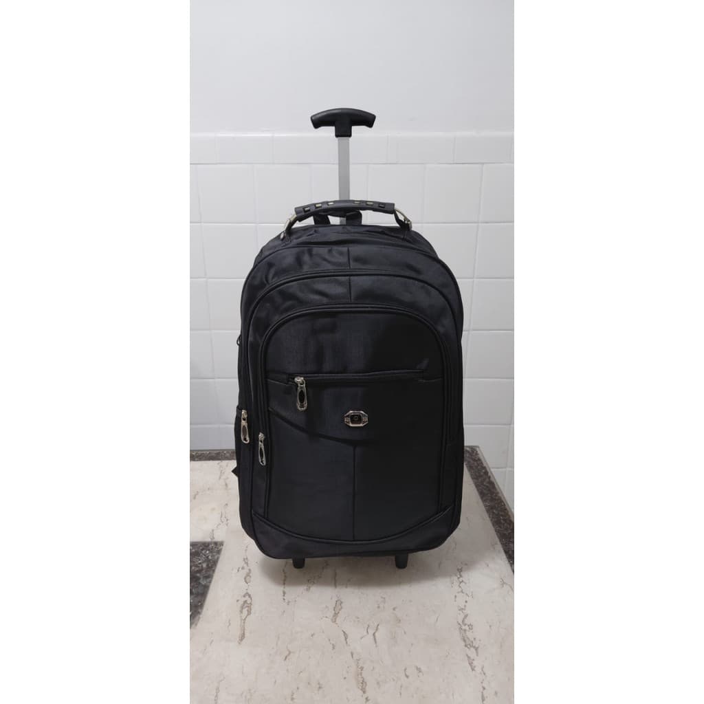 Mochila Masculina Com Rodinhas Adulto Preta Impermeavel Com Resistente De Cabo De Aço Para Notebook Escolar Elegantes