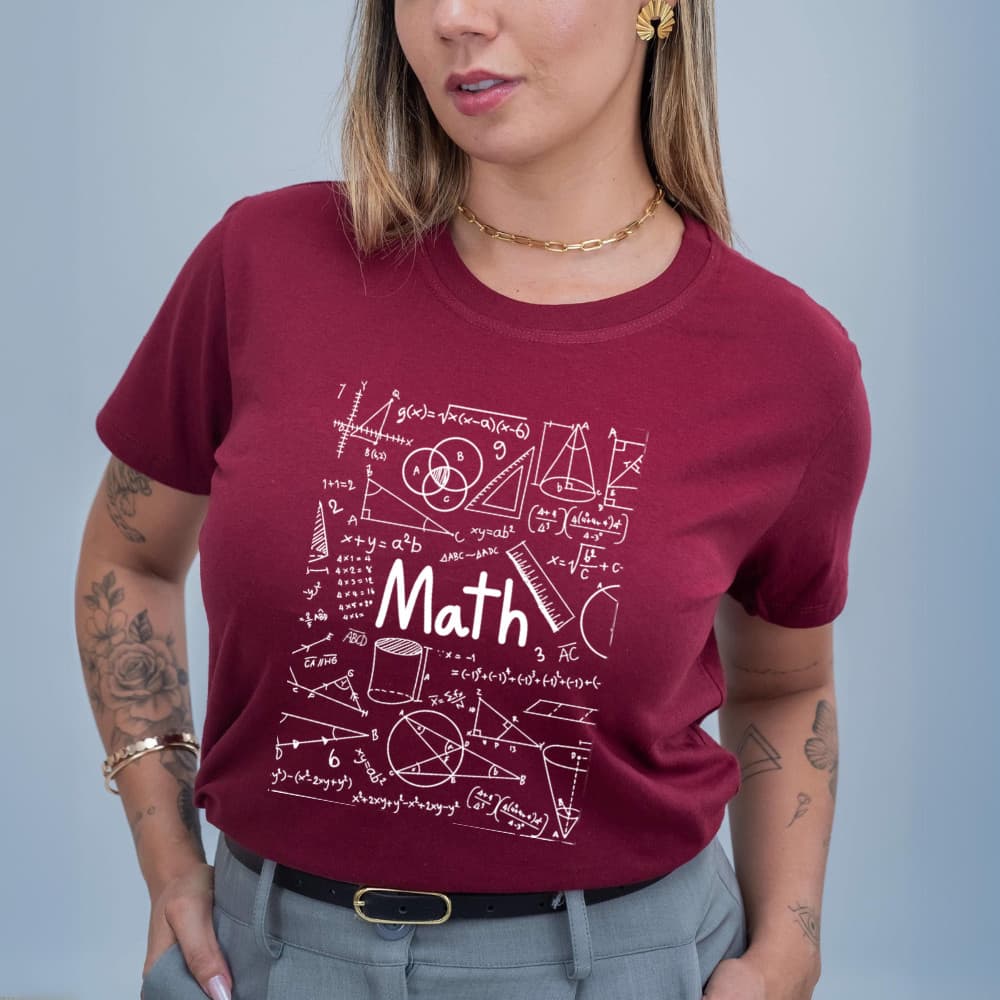 Camiseta Estampa Math Quadrado de Plavras 485 Profissão matemática Matemático Profissional Professor