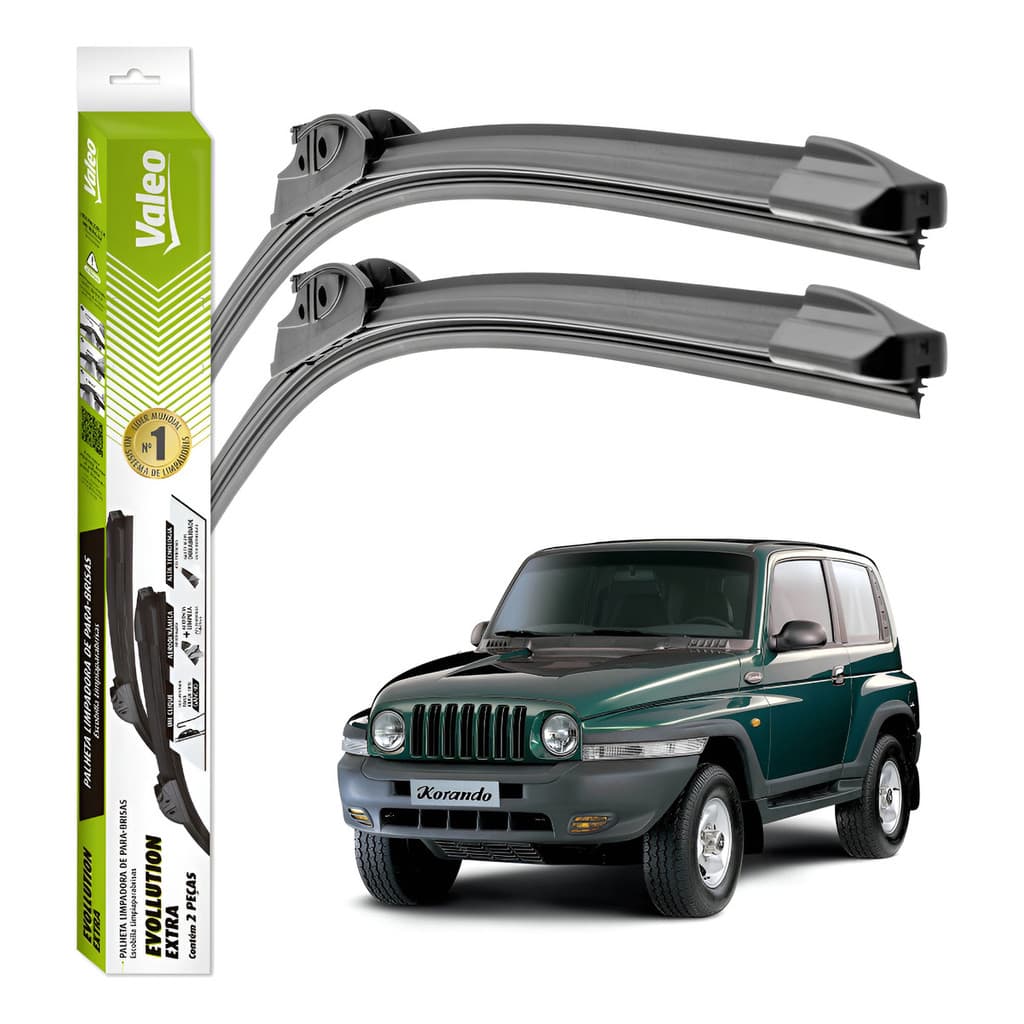 Par Palhetas Limpador Parabrisa Valeo Korando 1997 A 2010