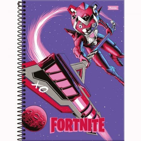 CADERNO CAPA DURA FORTNITE ROXO 80FLS